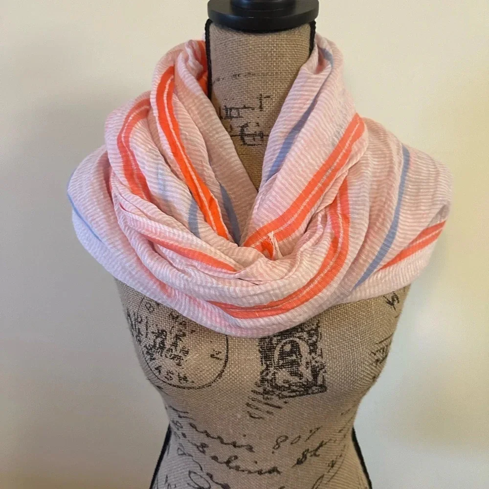 TALBOTS CHEERFUL STRIPE OBLONG SCARF, NWT